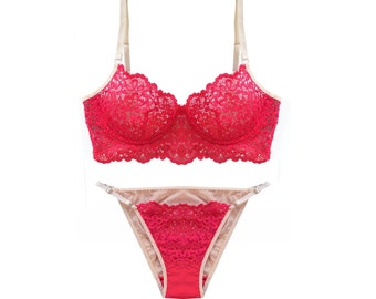 Rote Spitze sexy transparente Dessous