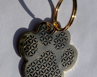 Gold Flower of Life Pet Charm Dog Cat Sacred Geometry meditation