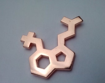 Psilocybin Mushroom Molecule Hat Pin Copper Colored