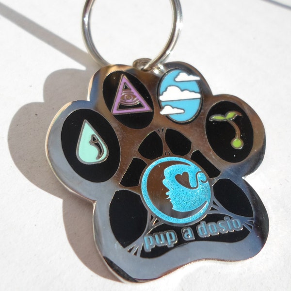 pupadosio pet charm papadosio dosio electric forest id tag dog festival