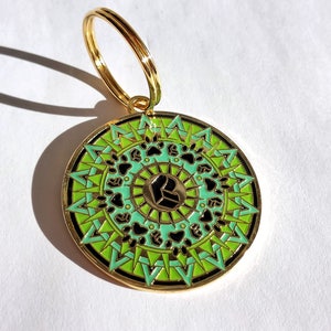 Green pretty lights paw mandala pet charm PL shakedown goods