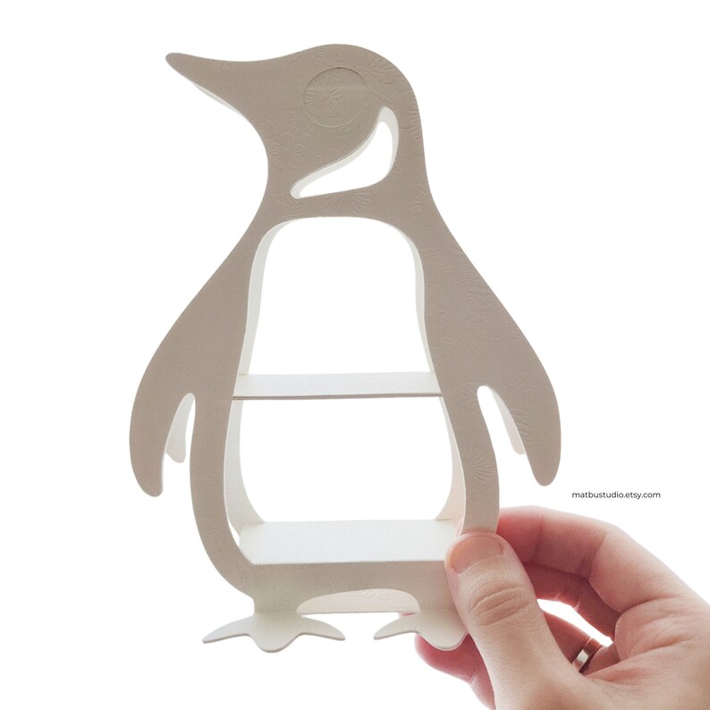 Penguin Bookcase SVG File Template 1/8 Scale Miniature, DIY Barbie, BJD