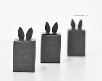 Digital Download surprise Bunny box template tear strip SVG 1/6 scale miniature [DIY], Treat box cut file, Rabbit ear gift box, Favor box