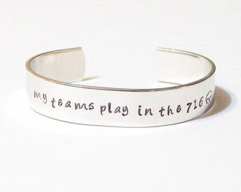 Sports Cuff Hand Stamped Aluminum