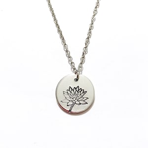 Water Lily Necklace July Birth Flower