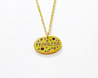 Fearless Necklace Hand Stamped