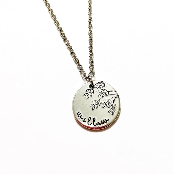 Willow Necklace Hand Stamped