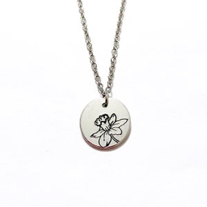 Daffodil Necklace March Birth Flower