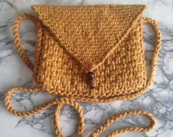 Knitted Cotton Envelope Purse Pattern - Small Everyday Bag (PDF Pattern)