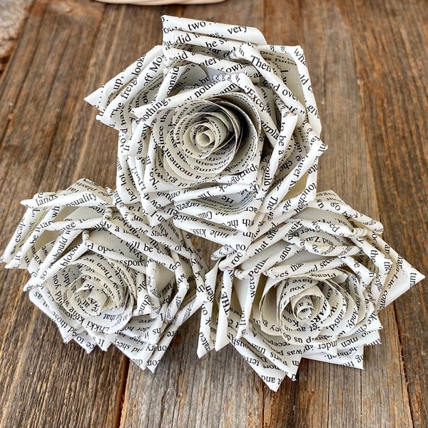 3 Book Page Rose Sampler, bouquet add in or gift