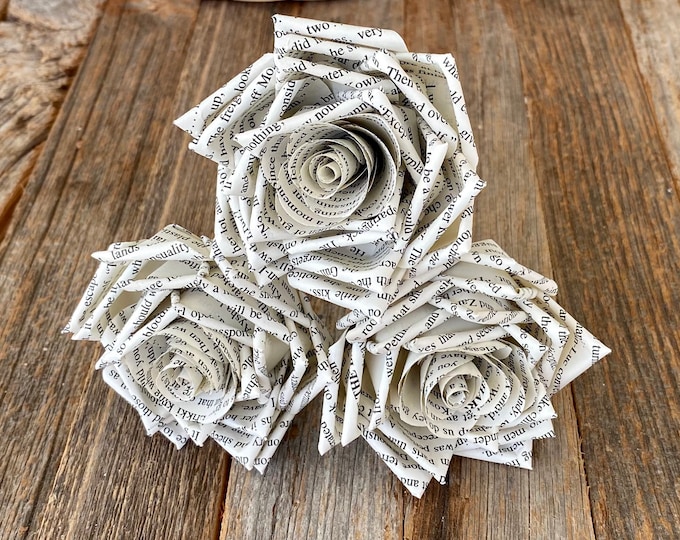 3 Book Page Rose Sampler, bouquet add in or gift