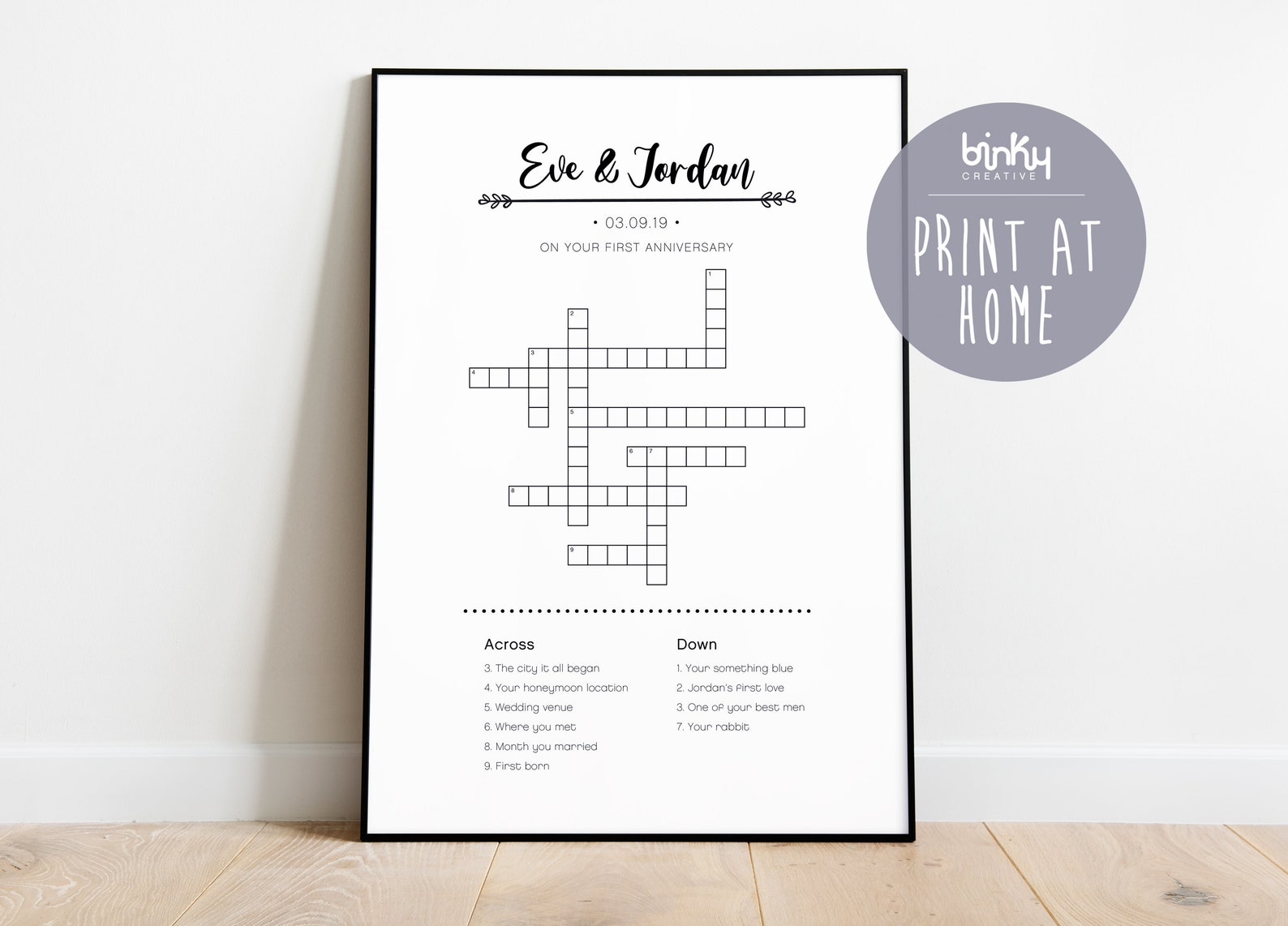 Editors Of Crossword Puzzles Eg Crossword Clue Printable file Custom professional design Anniversary gift | Etsy