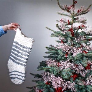 Knitting Stocking Pattern Only Oversized Mega Chunky Jumbo Knit Christmas Stocking Pattern Make a Unique Gift image 3