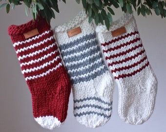 Knitting Stocking Pattern Only | Oversized Mega Chunky Jumbo Knit Christmas Stocking Pattern | Make a Unique Gift!