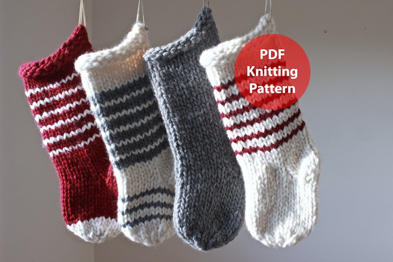 Knitting Stocking Pattern Only Oversized Mega Chunky Jumbo Knit Christmas Stocking Pattern Make a Unique Gift image 2