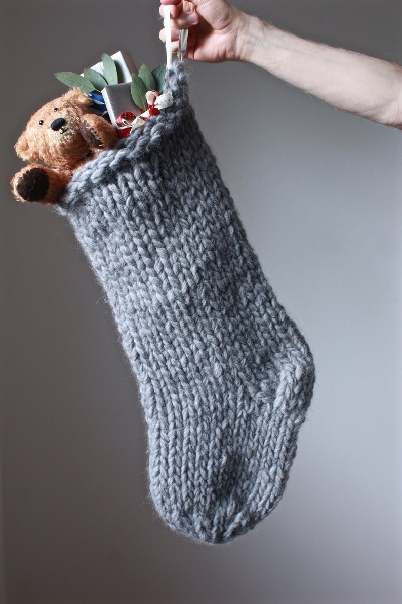 Knitting Pattern Only Jumbo Knitted Christmas Stocking Pattern Make Your Own Mega Chunky Stocking image 4