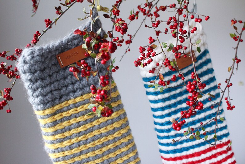 Instant Download Crochet Pattern Jumbo / Mega Chunky Oversized Wool Christmas Stocking Make your own stocking pattern image 6