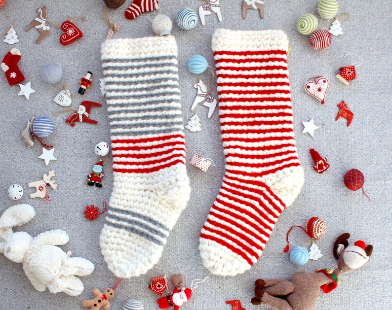 Instant Download Crochet Pattern Jumbo Mega Chunky Oversized Christmas Stocking Pattern Crochet Your Own Stocking image 10