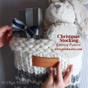 Knitting Stocking Pattern Only Oversized Mega Chunky Jumbo Knit Christmas Stocking Pattern Make a Unique Gift image 5