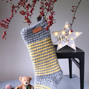 Instant Download Crochet Pattern Jumbo / Mega Chunky Oversized Wool Christmas Stocking Make your own stocking pattern image 7