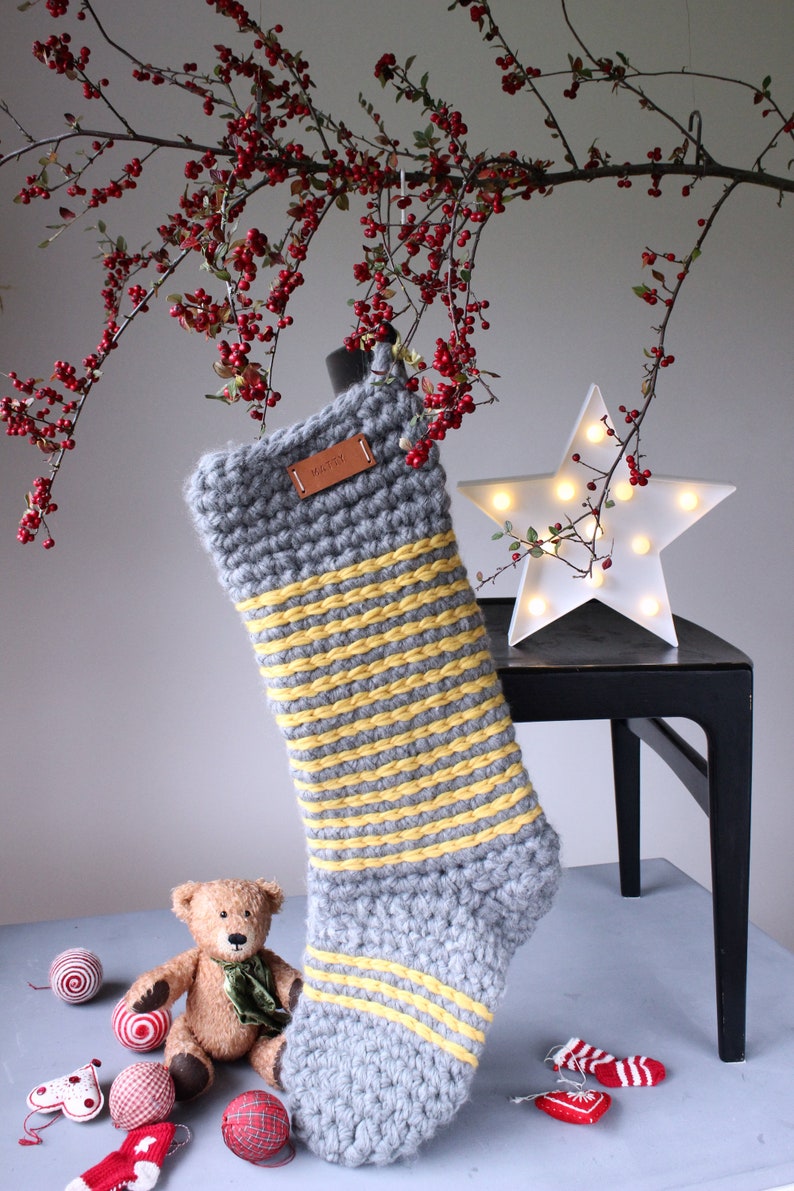 Instant Download Crochet Pattern Jumbo / Mega Chunky Oversized Wool Christmas Stocking Make your own stocking pattern image 7