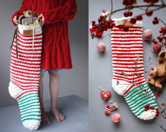 Crochet Pattern Only | Jumbo Stocking Crochet Pattern | Make Your Mega Chunky Christmas Stocking