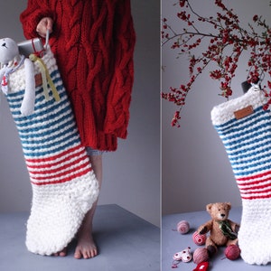 Téléchargement instantané Crochet Pattern Modèle de bas de Noël surdimensionné Jumbo Mega Chunky Crochetez votre propre bas image 3