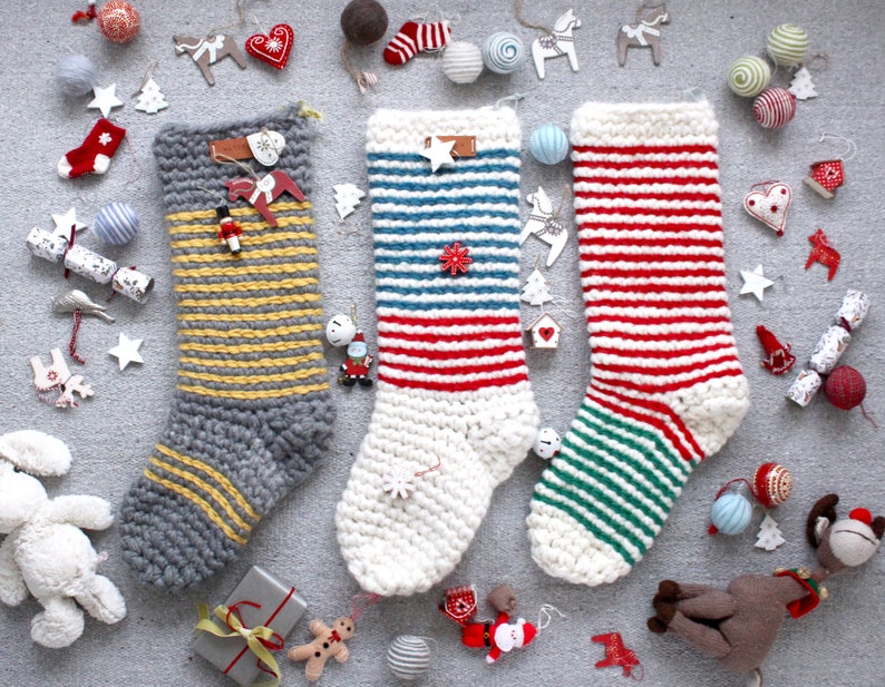 Instant Download Crochet Pattern Jumbo / Mega Chunky Oversized Wool Christmas Stocking Make your own stocking pattern image 10