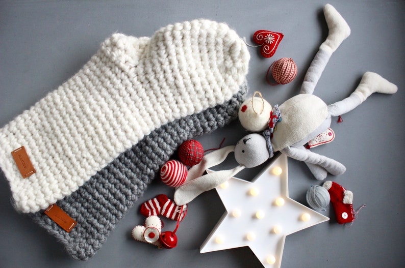 Instant Download Crochet Pattern Jumbo / Mega Chunky Oversized Wool Christmas Stocking Make your own stocking pattern image 5