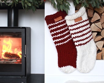 Mega Chunky Knitting Pattern only | Jumbo Oversized Knitted Christmas Stocking Pattern | Knit Your Own Stocking