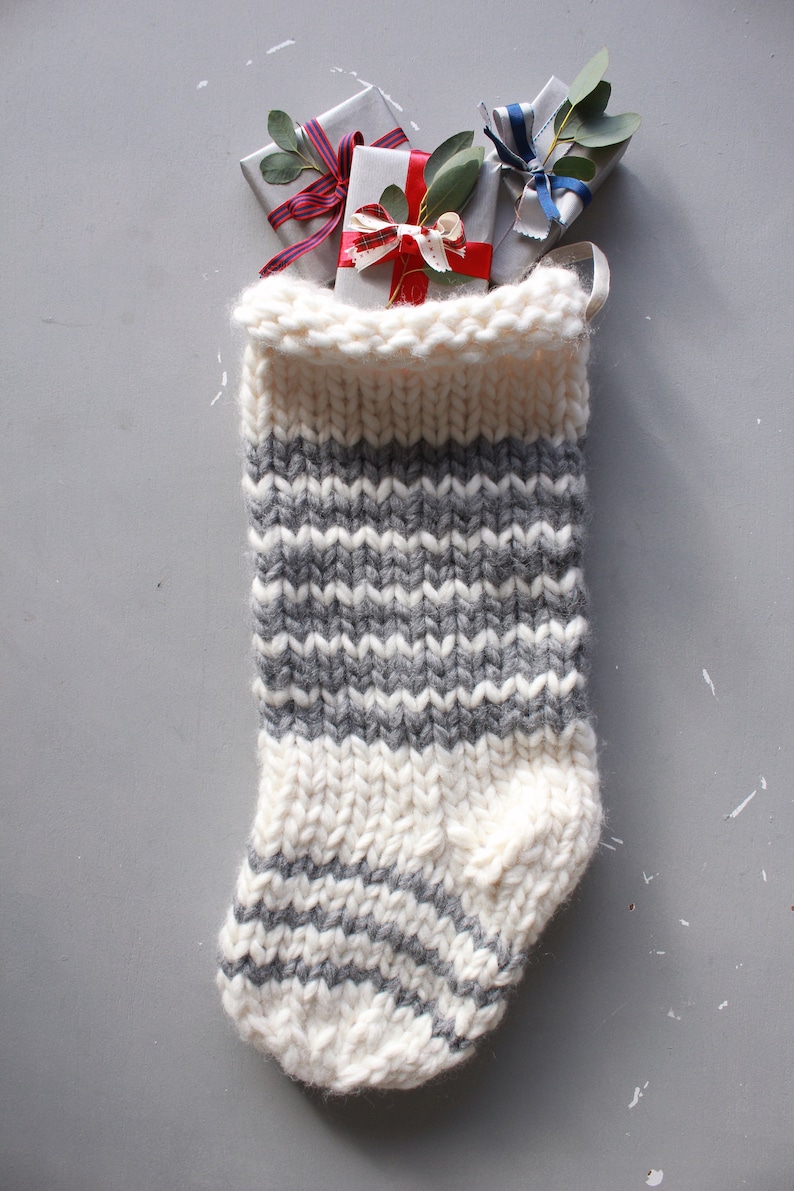 Knitting Stocking Pattern Only Oversized Mega Chunky Jumbo Knit Christmas Stocking Pattern Make a Unique Gift image 10