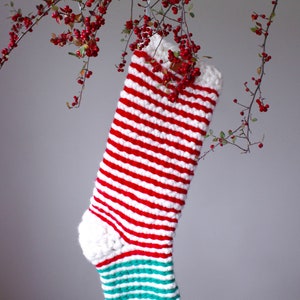 Téléchargement instantané Crochet Pattern Modèle de bas de Noël surdimensionné Jumbo Mega Chunky Crochetez votre propre bas image 8