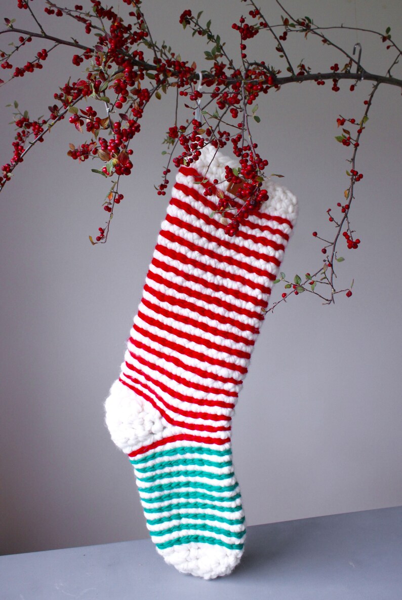 Instant Download Crochet Pattern Jumbo / Mega Chunky Oversized Wool Christmas Stocking Make your own stocking pattern image 9