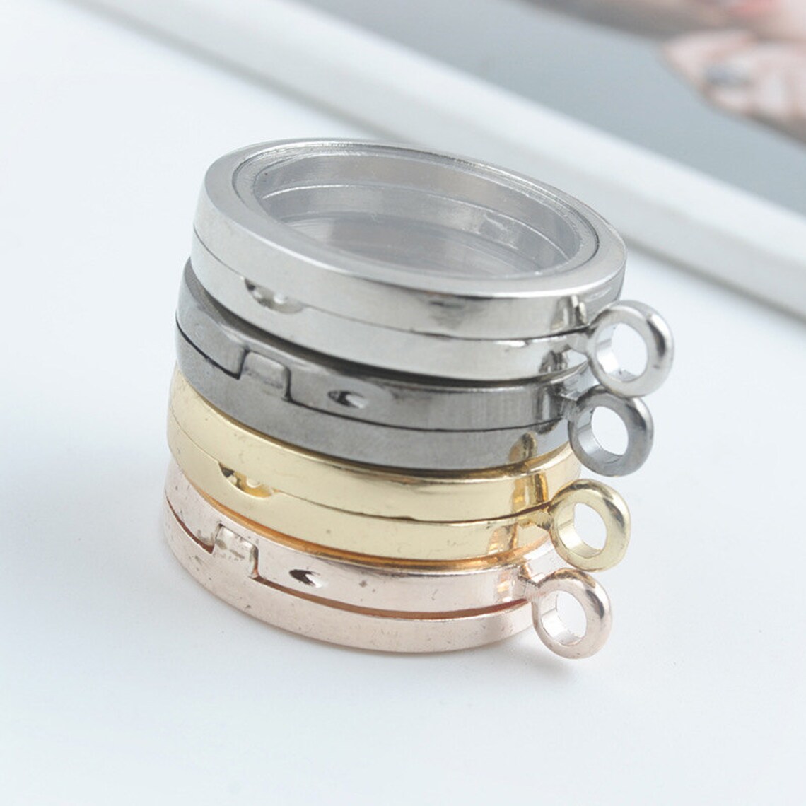 5pcs 30mm Round Floating Locket Glass Locket Pendant Etsy