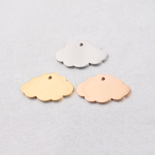 10pcs 14x24mm En acier inoxydable Cloud Charm Pendentif MP244