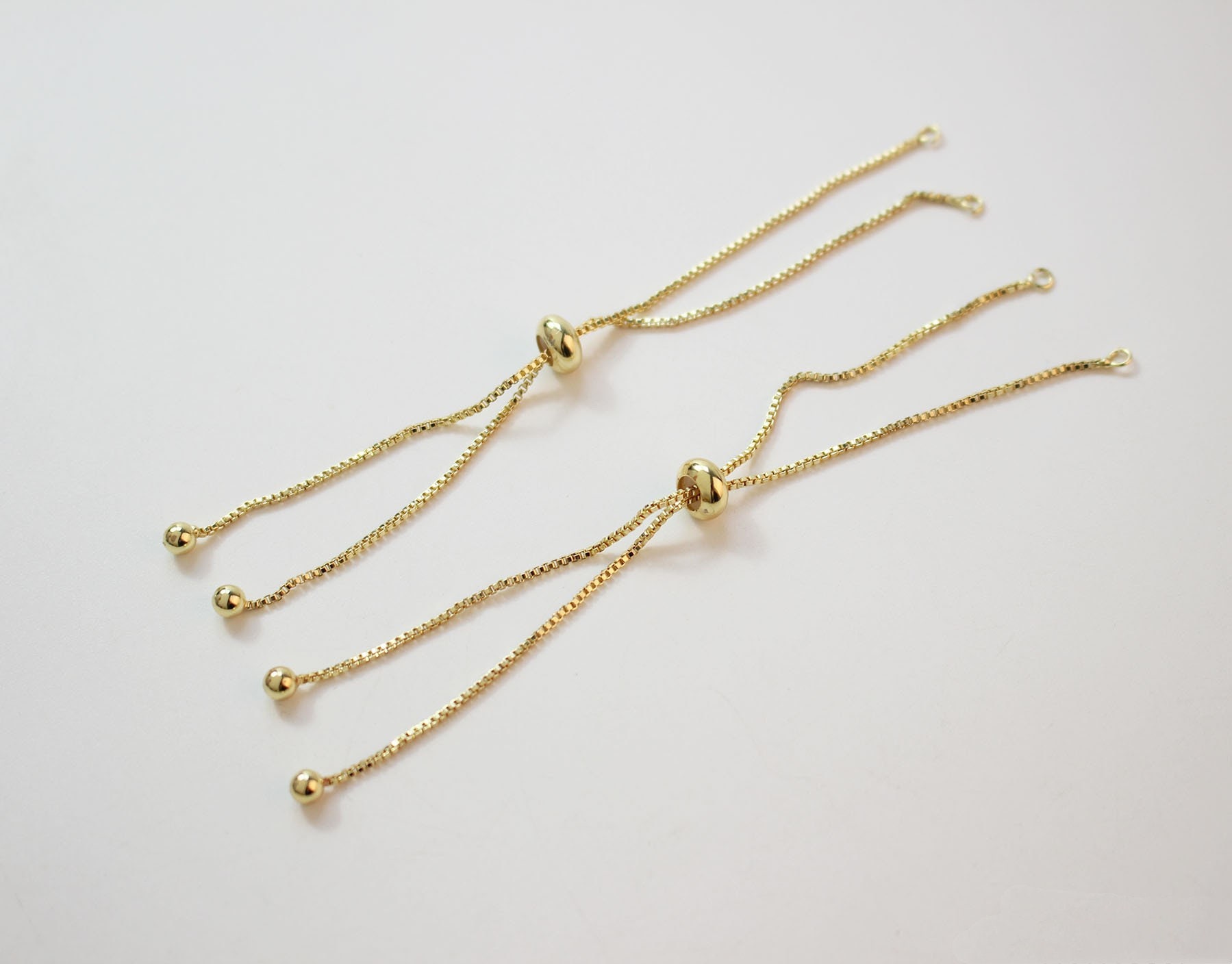 3pcs 18K Gold Plated Brass Adjustable Chain Bracelet GG1649 - Etsy