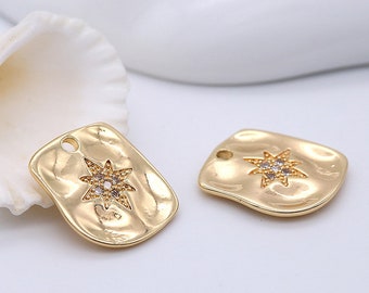 2pcs/4pcs/10pcs 72mm 14K Gold Plated Brass Zircon Chain