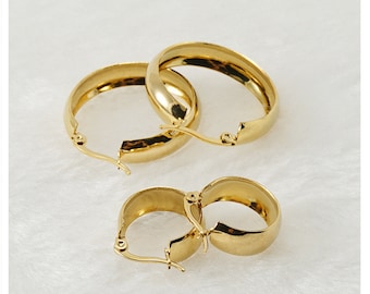 2Pairs/5pairs 18K Gold Plated Stainless Steel Round Ear Studs Circle Earring Geometry Earring Studs Z161