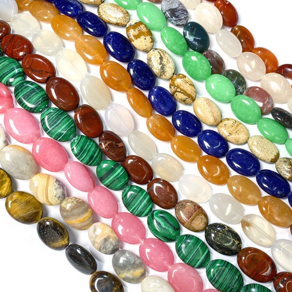 22pcs 13X18mm Oval Beads Natural Stone Beads Crystal Beads SC191230207