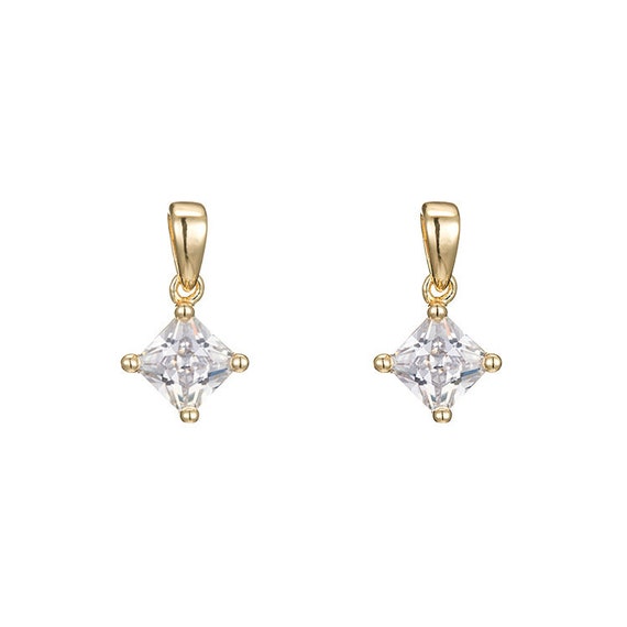 10pcs 16.5x9.5mm 14k Gold Plated Brass Rhombus Zircon Charm 10pcs 16.5x9.5mm 14k Gold Plated Brass Rhombus Zircon Charm
