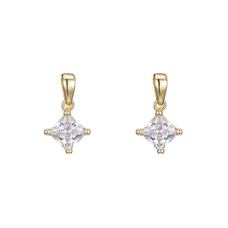 10pcs 16.5x9.5mm 14k Gold Plated Brass Rhombus Zircon Charm 10pcs 16.5x9.5mm 14k Gold Plated Brass Rhombus Zircon Charm