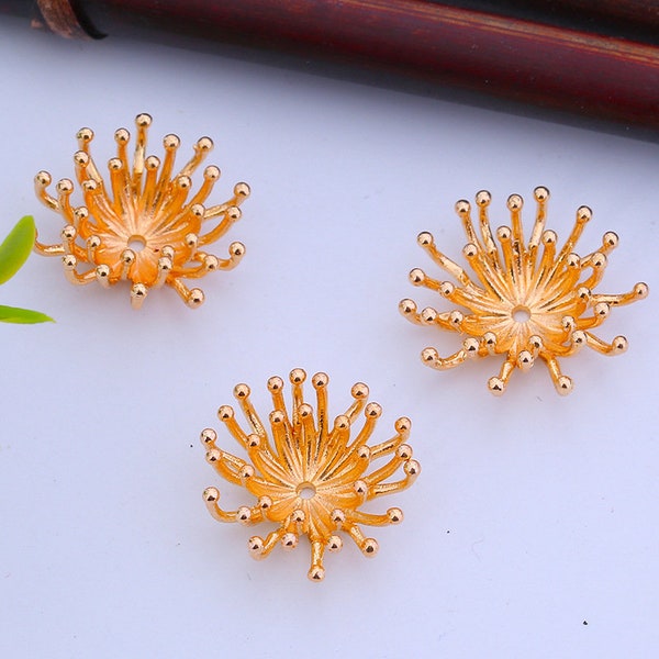 10pcs  10mm KC Gold Plated Brass Pistil Stamen Charm Pendants CYD6-1