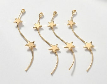 10pcs Brass Bead Stars Tassels S Bar Tassels Charm Pendant BYD1623-3