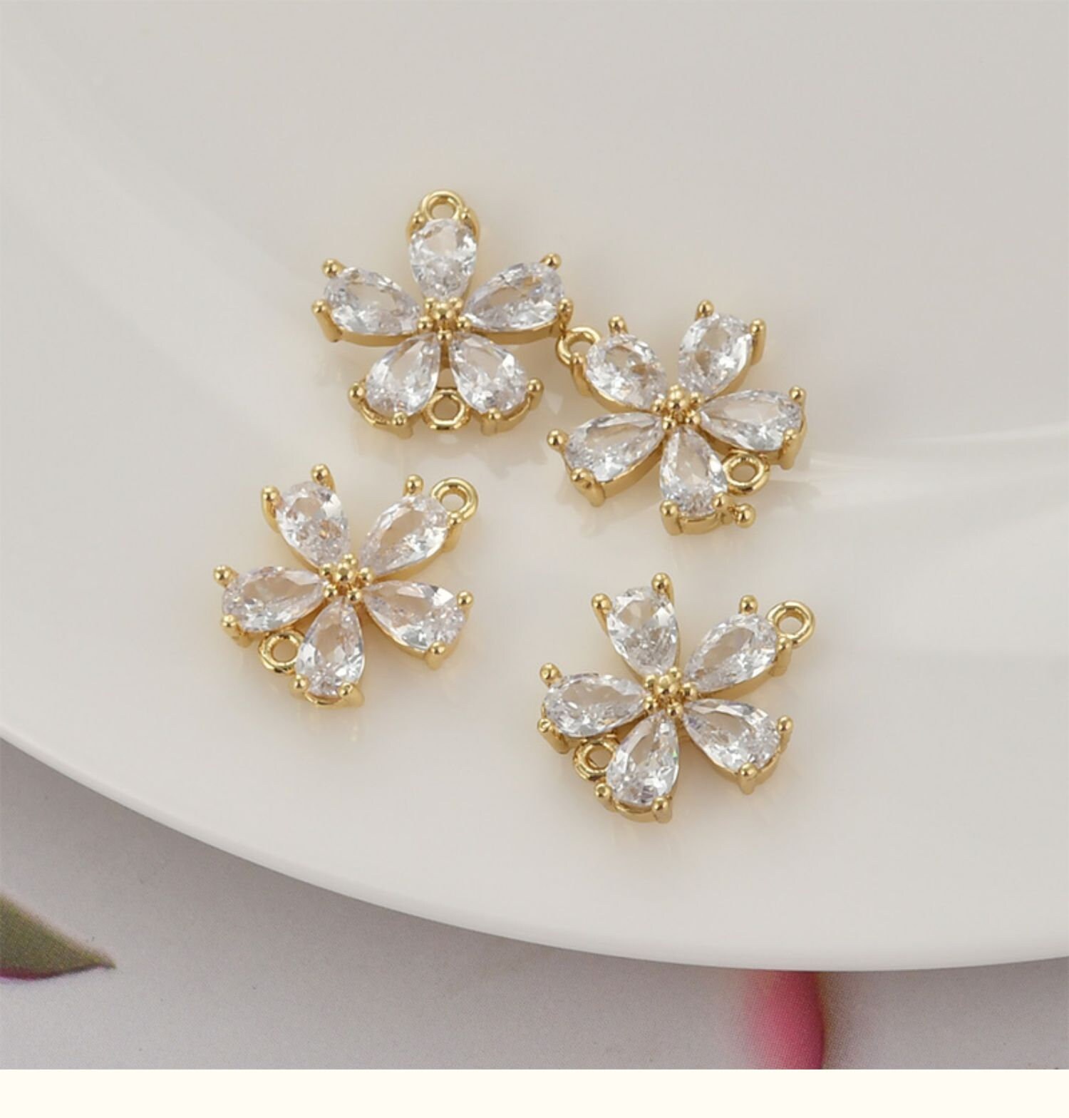 ROUND PRINCESS CZ BRIDAL GP 2 RING SET 18K GOLD STERLING