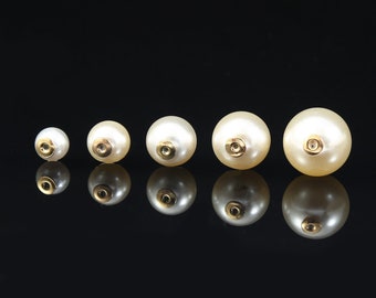 10pcs/20pcs/50pcs 8-14mm Gold Plated Round Bead Earring Back, Pearl Ear Back, Earring Back Stopper, Earring Nuts BYB0885