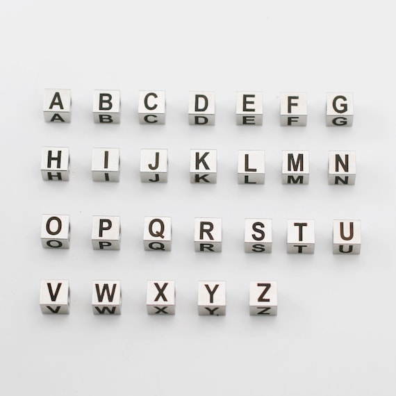 10pcs 7x7mm Stainless Steel Letters a z Letters Beads 26 Capital Letter Square Spacer Beads Charm Pendant DY133 Etsy Sweden