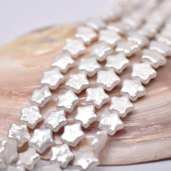 4 pièces/10 pièces/20 pièces 12x13mm perles de perles d'eau douce Broque étoile, perles de Broque étoile pour la fabrication de bijoux Y405
