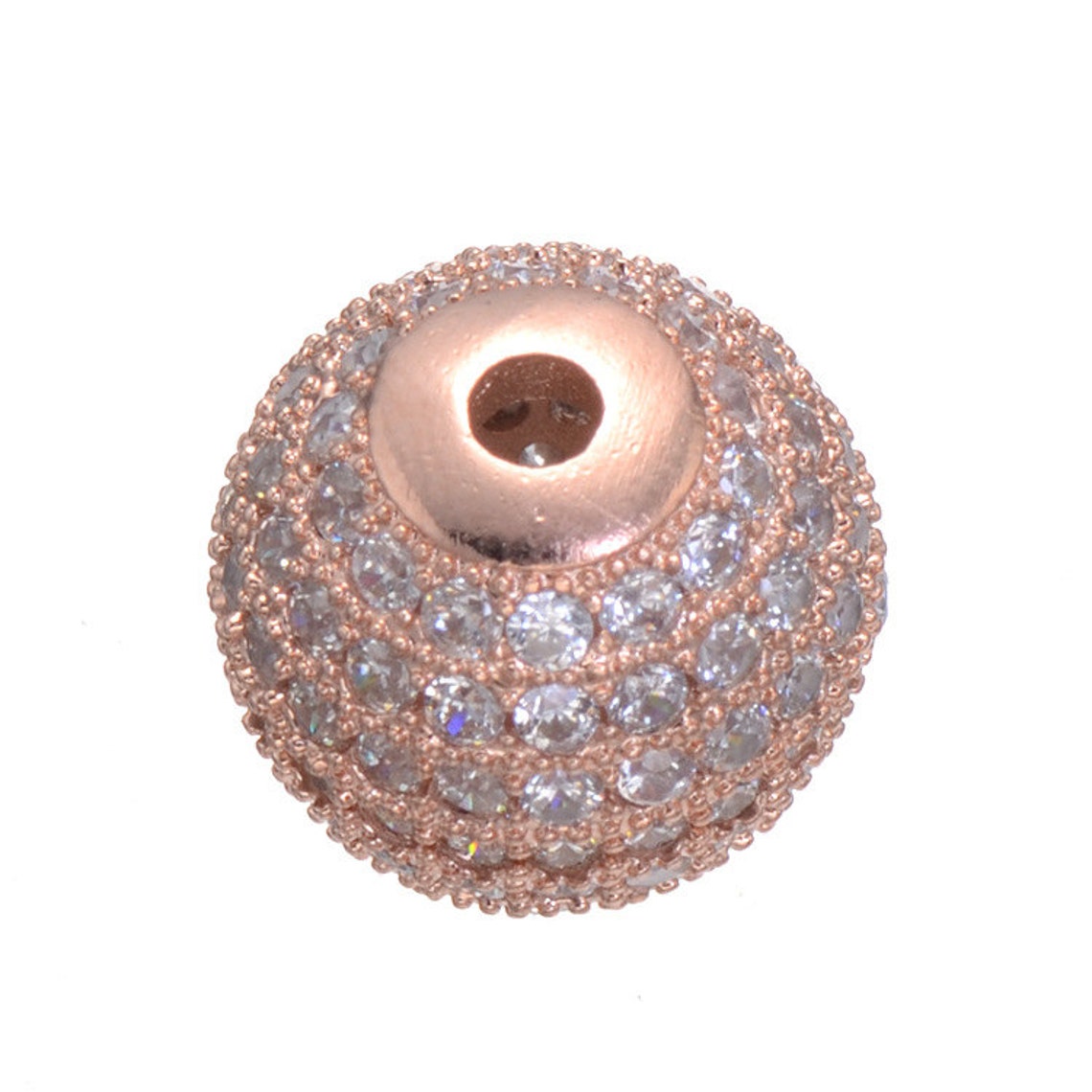 10pcs 12mm CZ Pave Bead European Beads Brass Beadcubic Etsy