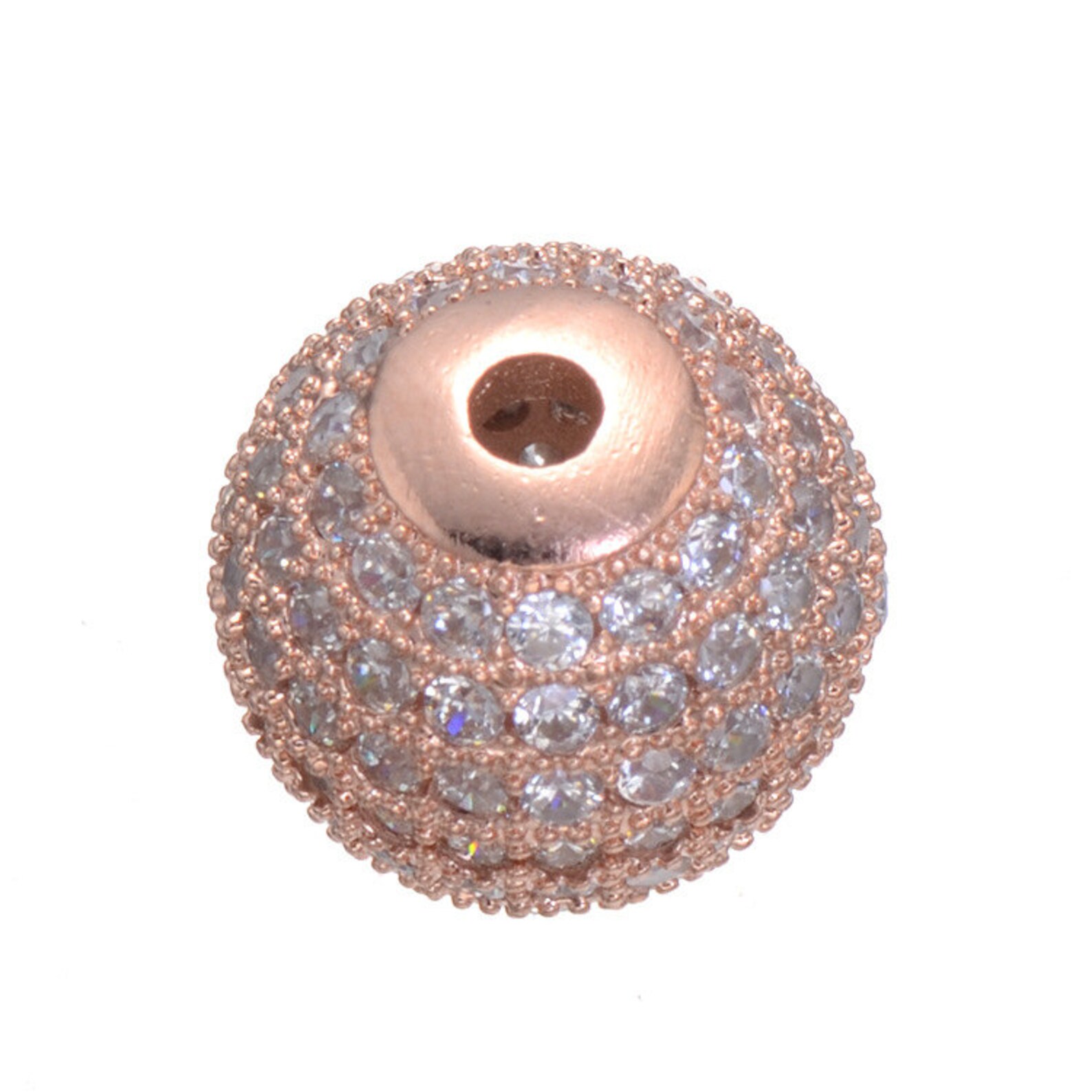 10pcs 12mm CZ Pave Bead European Beads Brass Beadcubic Etsy