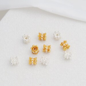 2 stücke / 4 stücke / 10 stücke 5.5x6 MM 18k Matte Vergoldete Messing Europäischen Perlen Big Hole Perlen Perlen Perlen Spacer Perlen Barrel Perlen TR918